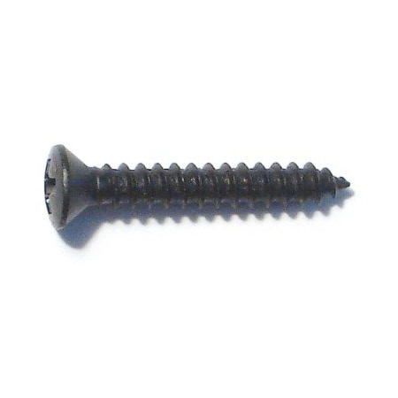 Midwest Fastener Sheet Metal Screw, #4 x 3/4 in, Black Steel Oval Head Phillips Drive, 30 PK 79516